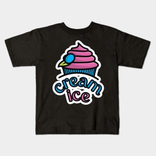 Summer Ice Cream Cup Sticker vector illustration. Summer food and ice cream object icon concept. Ice cream paper cup sticker vector design with shadow. Kids T-Shirt